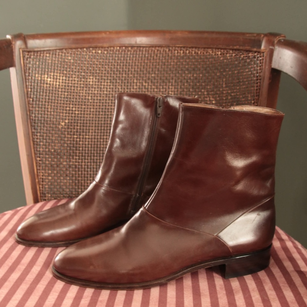 Bally Dark Brown Leather Men's Boots size 8.5 Made in Switzerland